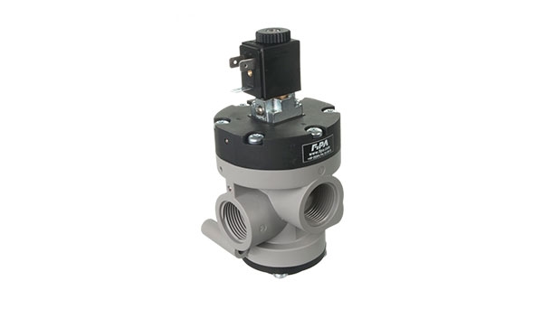 3/2-way solenoid vacuum valves, pneumatically supported with spring reset