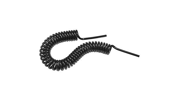 Spiral tubing made of black PUR for vacuum and pressure applications