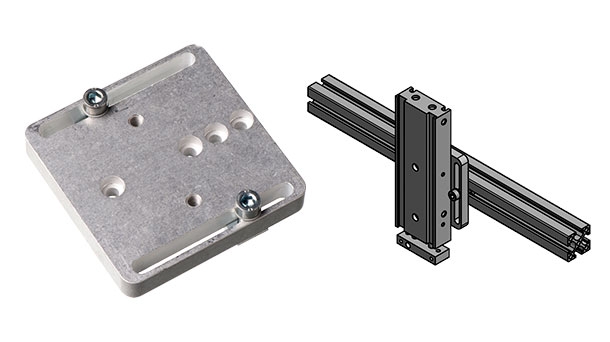 Placa de montagem para cilindros de pistão duplo