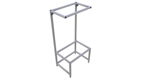 Container table L with portal construction