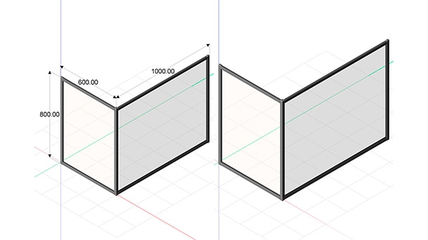 Proteção em L 1000 x 600 x 800 mm