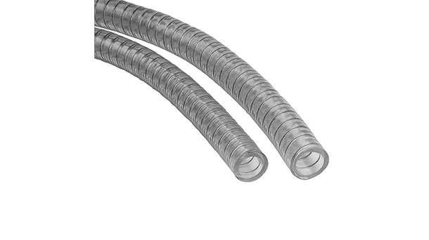 Vacuum tubing made of highly flexible transparent PVC, reinforced with wire spiral