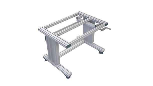 Hydraulically height-adjustable table
