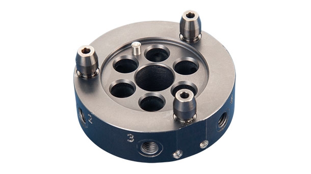 Round quick-changers Ø 50 mm, 6 air inlets – gripper side